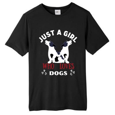 Just A Who Loves Dogs Valentines Day Dogs Funny Gift Funny Gift Tall Fusion ChromaSoft Performance T-Shirt