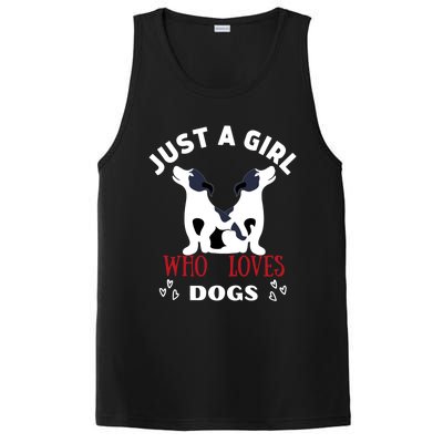 Just A Who Loves Dogs Valentines Day Dogs Funny Gift Funny Gift PosiCharge Competitor Tank