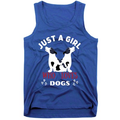 Just A Who Loves Dogs Valentines Day Dogs Funny Gift Funny Gift Tank Top