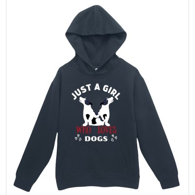 Just A Who Loves Dogs Valentines Day Dogs Funny Gift Funny Gift Urban Pullover Hoodie