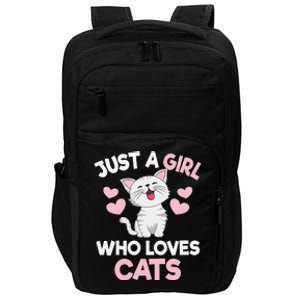 Just A Who Loves Cats Cat Lover Cute Cat Kitty Impact Tech Backpack