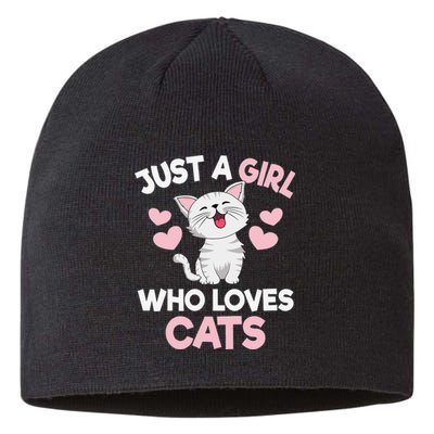 Just A Who Loves Cats Cat Lover Cute Cat Kitty Sustainable Beanie