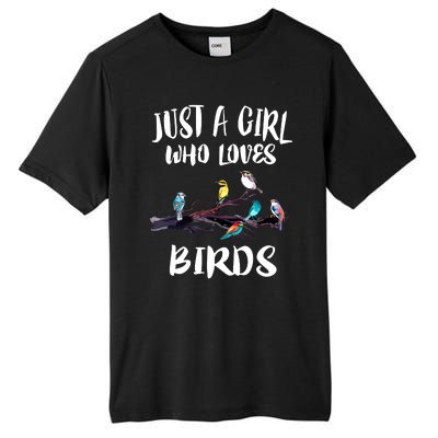 Just A Who Loves Birds Birding Lovers Birdwatcher Tall Fusion ChromaSoft Performance T-Shirt