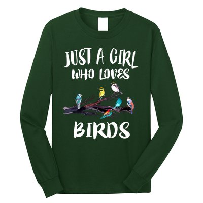 Just A Who Loves Birds Birding Lovers Birdwatcher Long Sleeve Shirt