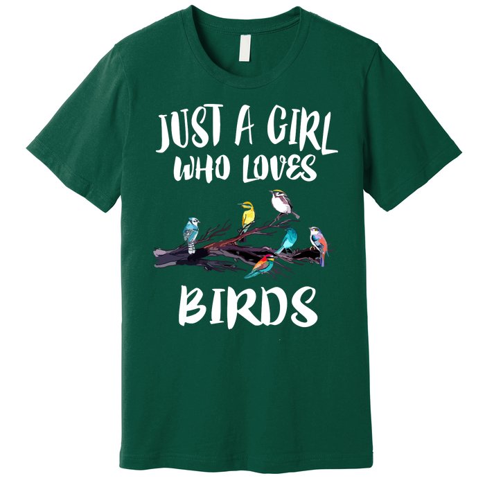 Just A Who Loves Birds Birding Lovers Birdwatcher Premium T-Shirt