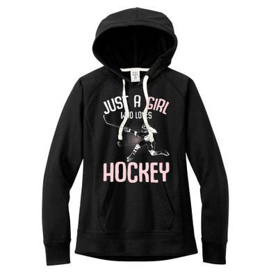 Just a  who loves Hockey Ice Women's Fleece Hoodie