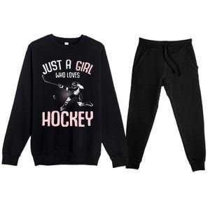 Just a  who loves Hockey Ice Premium Crewneck Sweatsuit Set