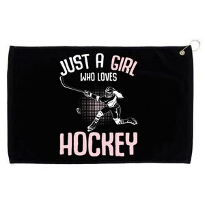 Just a  who loves Hockey Ice Grommeted Golf Towel