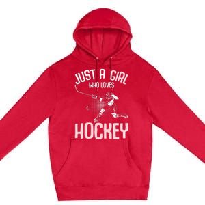 Just a  who loves Hockey Ice Premium Pullover Hoodie