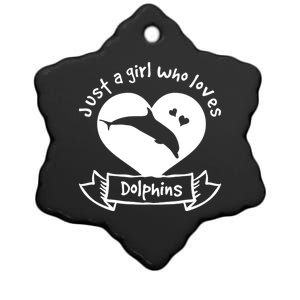 Just A Who Loves Dolphins Gift Dolphin Cool Gift Ceramic Star Ornament