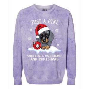 Just A Who Loves Dachshund And Christmas Dachshund Xmas Gift Colorblast Crewneck Sweatshirt