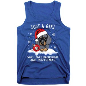 Just A Who Loves Dachshund And Christmas Dachshund Xmas Gift Tank Top