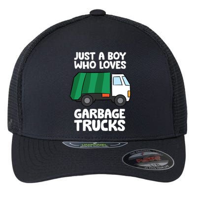 Just A Who Loves Garbage Trucks Gift Flexfit Unipanel Trucker Cap