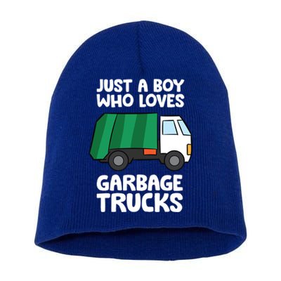 Just A Who Loves Garbage Trucks Gift Short Acrylic Beanie