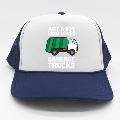 Just A Who Loves Garbage Trucks Gift Trucker Hat