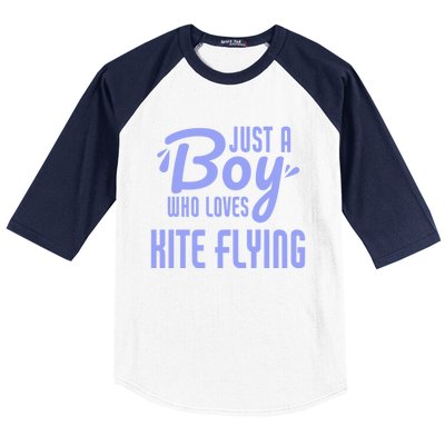 Just A Who Loves Kite Flying Funny Kite Flyer Cool Gift Baseball Sleeve Shirt