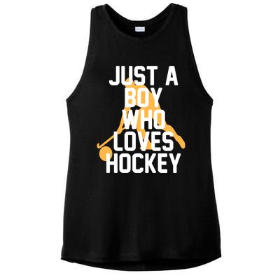 Just A Who Loves Hockey Product Gift Ladies PosiCharge Tri-Blend Wicking Tank