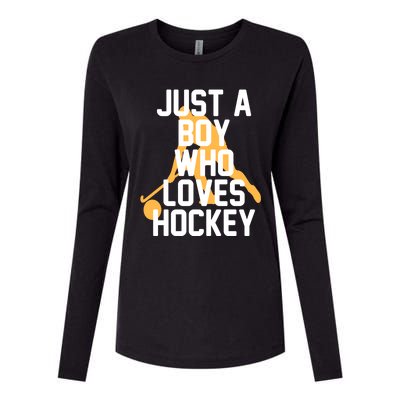 Just A Who Loves Hockey Product Gift Womens Cotton Relaxed Long Sleeve T-Shirt