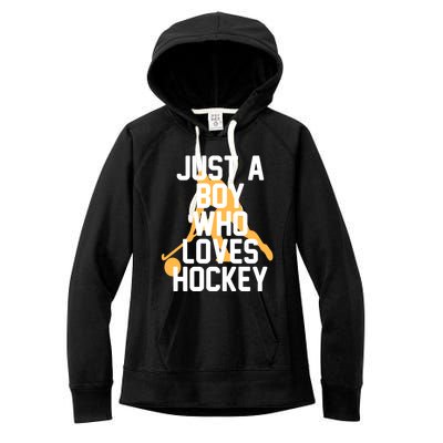 Just A Who Loves Hockey Product Gift Women's Fleece Hoodie