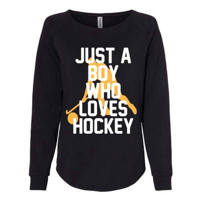 Just A Who Loves Hockey Product Gift Womens California Wash Sweatshirt