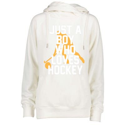 Just A Who Loves Hockey Product Gift Womens Funnel Neck Pullover Hood