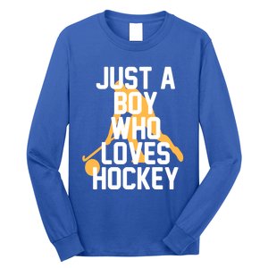 Just A Who Loves Hockey Product Gift Long Sleeve Shirt