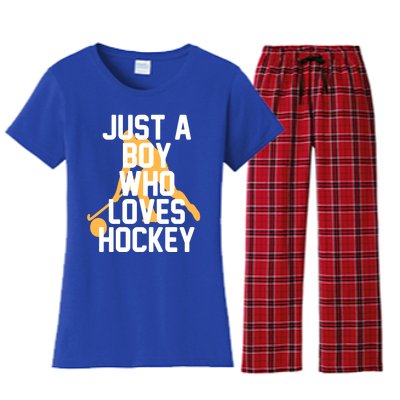 Just A Who Loves Hockey Product Gift Women's Flannel Pajama Set