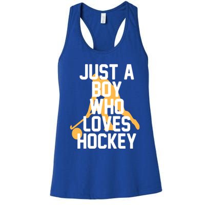 Just A Who Loves Hockey Product Gift Women's Racerback Tank