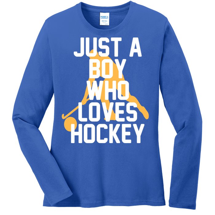 Just A Who Loves Hockey Product Gift Ladies Long Sleeve Shirt