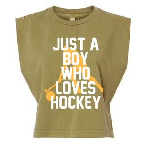 Just A Who Loves Hockey Product Gift Garment-Dyed Women's Muscle Tee