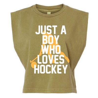 Just A Who Loves Hockey Product Gift Garment-Dyed Women's Muscle Tee