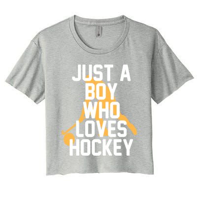 Just A Who Loves Hockey Product Gift Women's Crop Top Tee