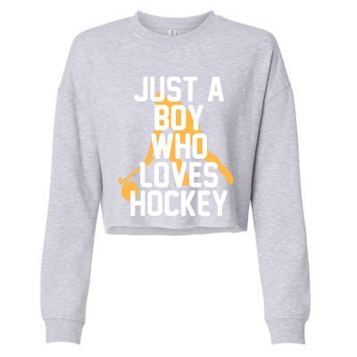 Just A Who Loves Hockey Product Gift Cropped Pullover Crew