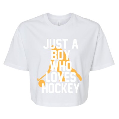 Just A Who Loves Hockey Product Gift Bella+Canvas Jersey Crop Tee