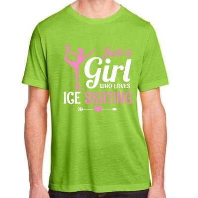 Just A Who Loves Ice Skating Figure Skate Skater Gift Adult ChromaSoft Performance T-Shirt