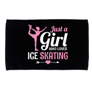 Just A Who Loves Ice Skating Figure Skate Skater Gift Microfiber Hand Towel