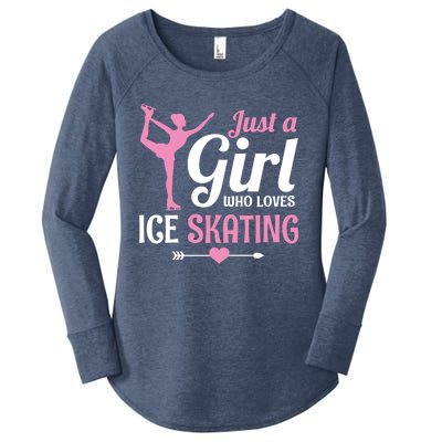 Just A Who Loves Ice Skating Figure Skate Skater Gift Women's Perfect Tri Tunic Long Sleeve Shirt