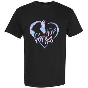 Just A  Who Loves Horses For Horses Lover Garment-Dyed Heavyweight T-Shirt