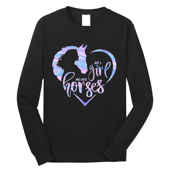 Just A  Who Loves Horses For Horses Lover Long Sleeve Shirt