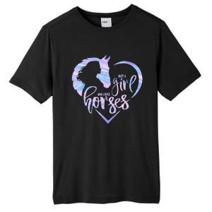 Just A  Who Loves Horses For Horses Lover Tall Fusion ChromaSoft Performance T-Shirt