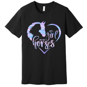 Just A  Who Loves Horses For Horses Lover Premium T-Shirt