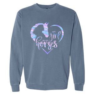 Just A  Who Loves Horses For Horses Lover Garment-Dyed Sweatshirt