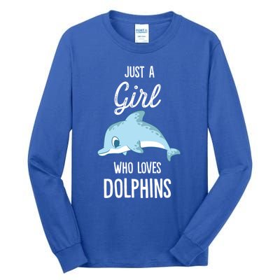 Just A Who Loves Dolphins Funny Gift Tall Long Sleeve T-Shirt