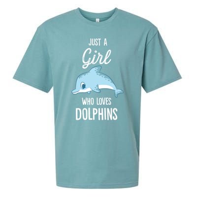 Just A Who Loves Dolphins Funny Gift Sueded Cloud Jersey T-Shirt