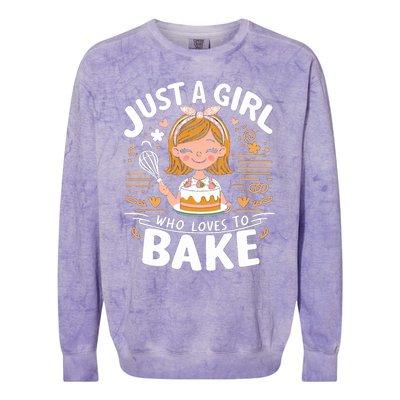 Just A Who Loves To Bake Cute Baking Lover Graphic Gift Colorblast Crewneck Sweatshirt