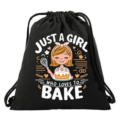 Just A Who Loves To Bake Cute Baking Lover Graphic Gift Drawstring Bag