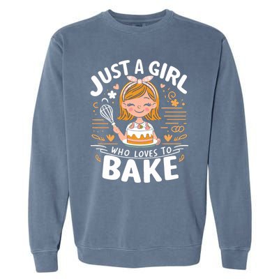 Just A Who Loves To Bake Cute Baking Lover Graphic Gift Garment-Dyed Sweatshirt