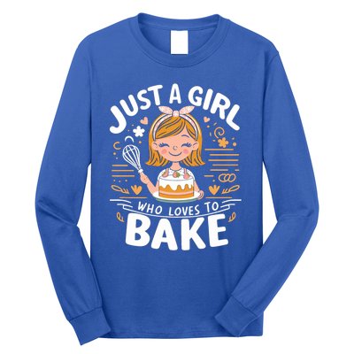 Just A Who Loves To Bake Cute Baking Lover Graphic Gift Long Sleeve Shirt