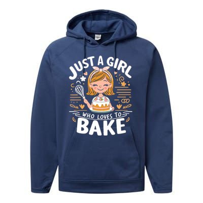 Just A Who Loves To Bake Cute Baking Lover Graphic Gift Performance Fleece Hoodie