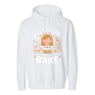 Just A Who Loves To Bake Cute Baking Lover Graphic Gift Garment-Dyed Fleece Hoodie